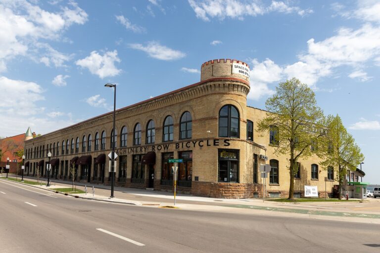 Machinery Row, an 1898 cream brick commercial building on Williamson Street in Madison, Wisconsin